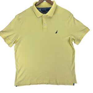 Nautica Mens Yellow Polo Shirt Size L